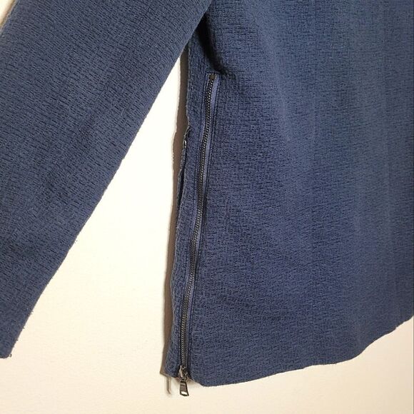 Banana Republic Textured Navy Hooded Zip Blazer Jacket - Picture 8 of 10